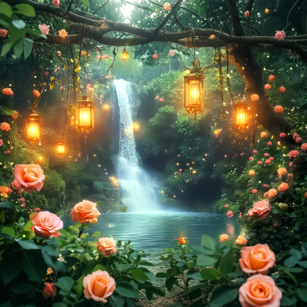 Fantasy Forest Backdrop Glowing Garden Cascade Backdrop LXX57-131