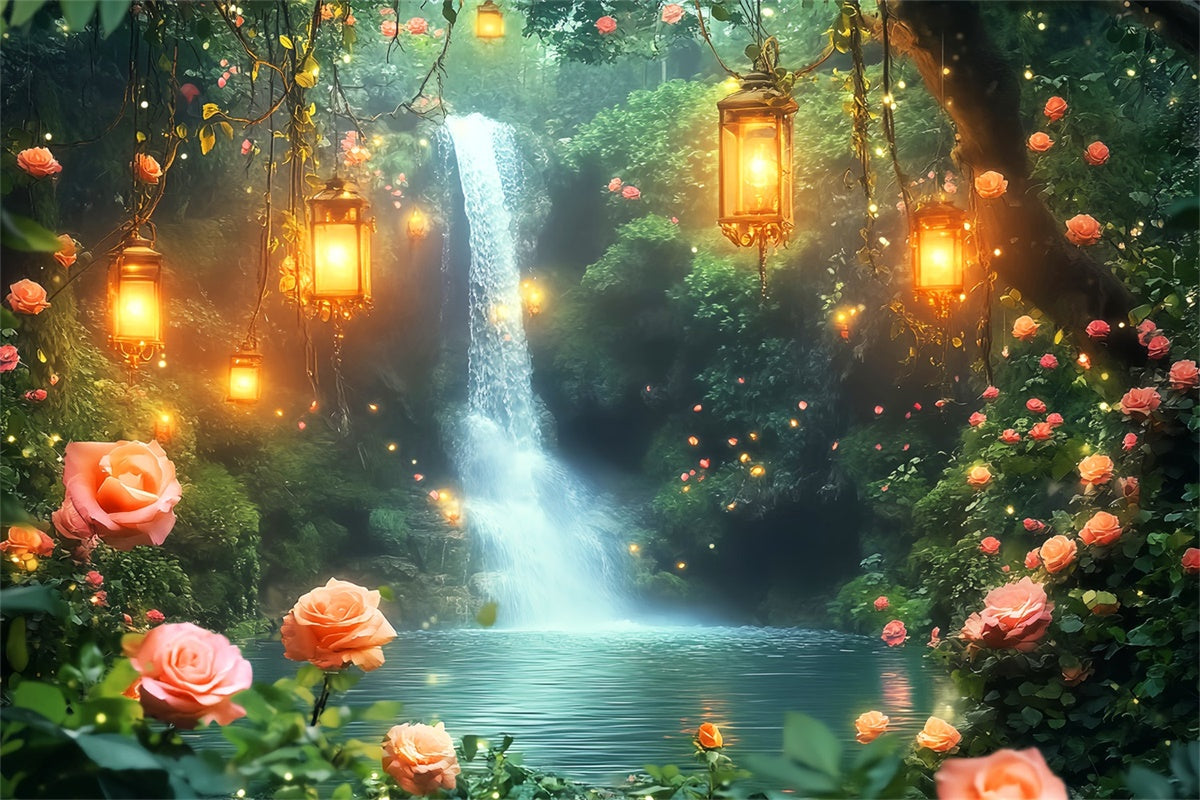 Fantasy Forest Backdrop Glowing Garden Cascade Backdrop LXX57-131
