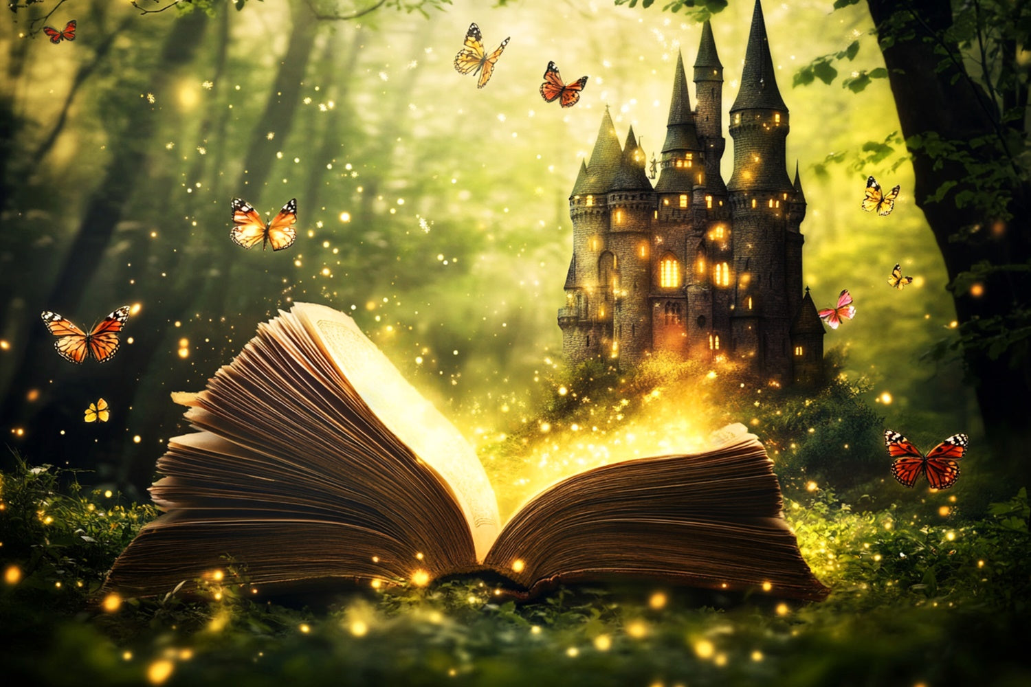 Fairytale Forest Backdrop Storybook Castle Dreams Backdrop LXX57-133