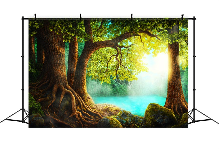 Forest Backdrops Ancient Tree Calm Waters Backdrop LXX57-136