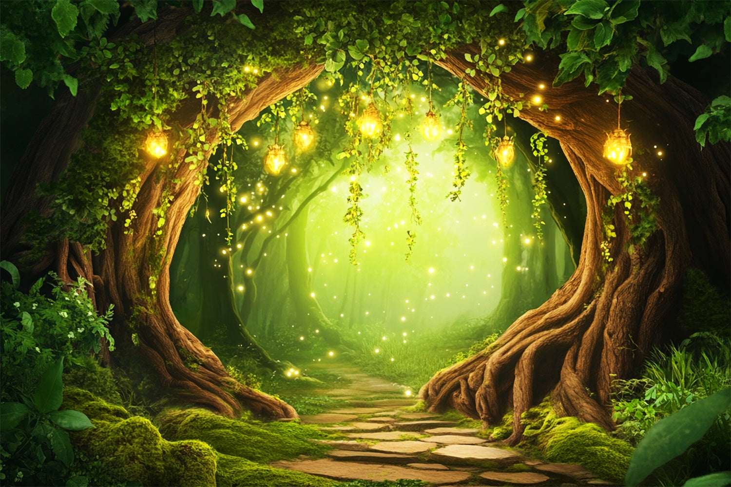 Enchanted Forest Backdrops Firefly Magic Arch Backdrop LXX57-138
