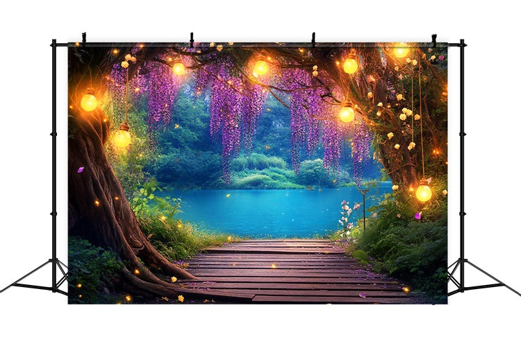 Forest Backdrop Photography Wisteria Dream Lake Backdrop LXX57-139