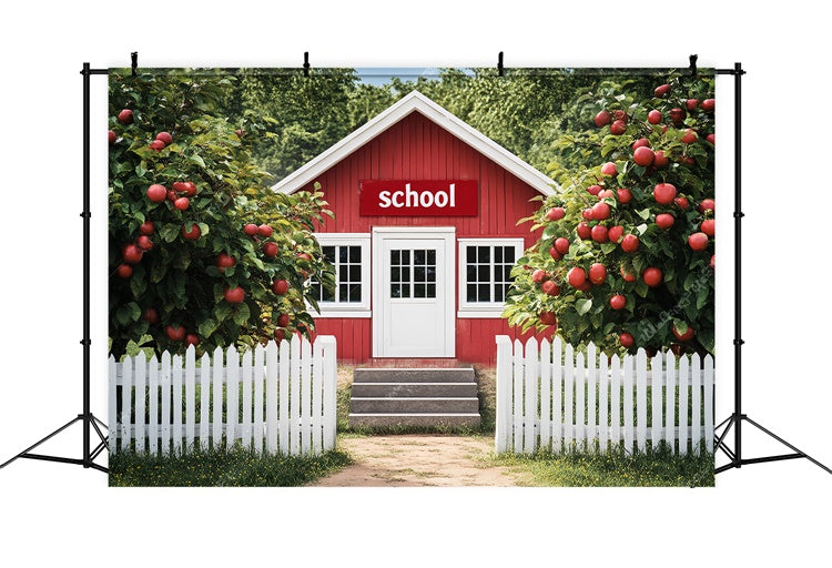 School Photo Backdrop Rustic Apple Orchard Backdrop LXX57-15