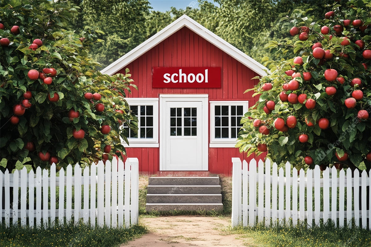 School Photo Backdrop Rustic Apple Orchard Backdrop LXX57-15