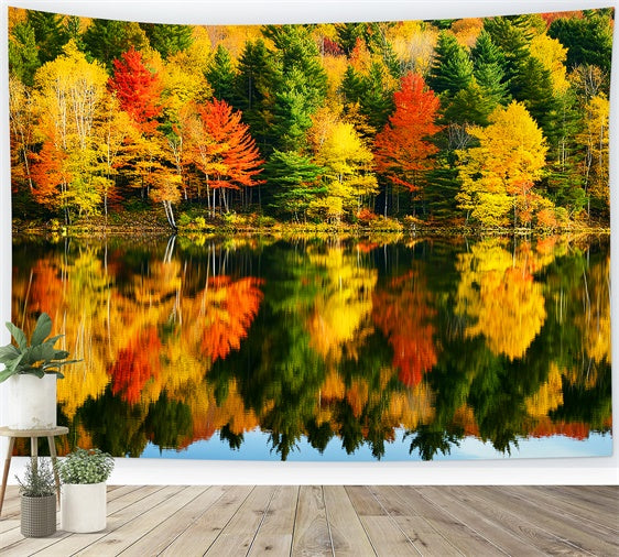 Fall Forest Backdrop Radiance Lake Scene Backdrop LXX57-156