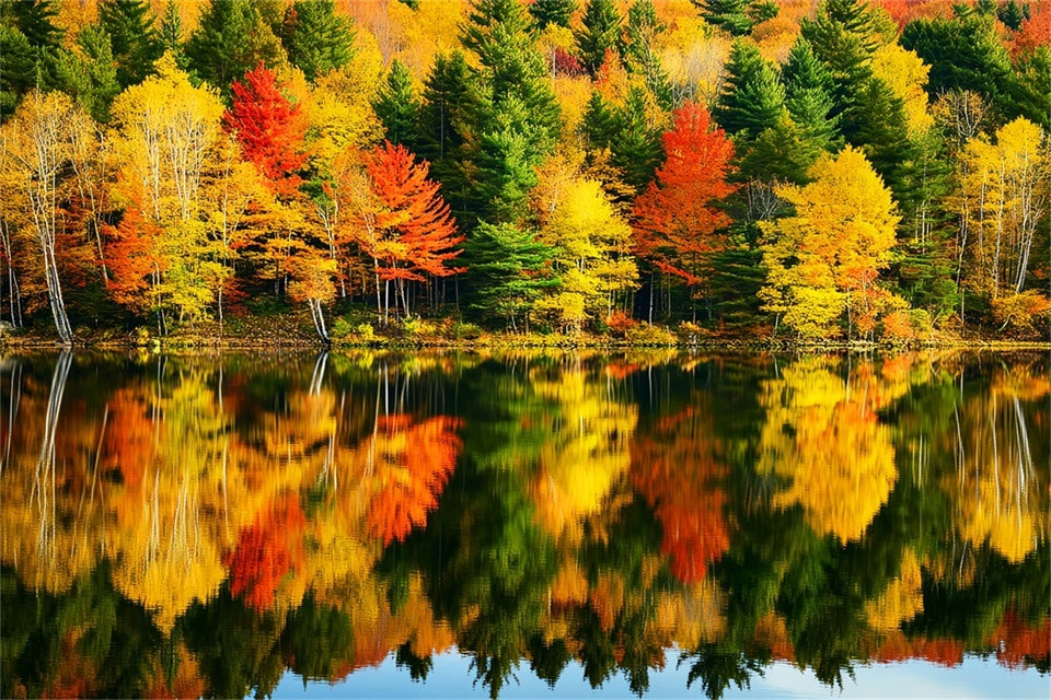 Fall Forest Backdrop Radiance Lake Scene Backdrop LXX57-156