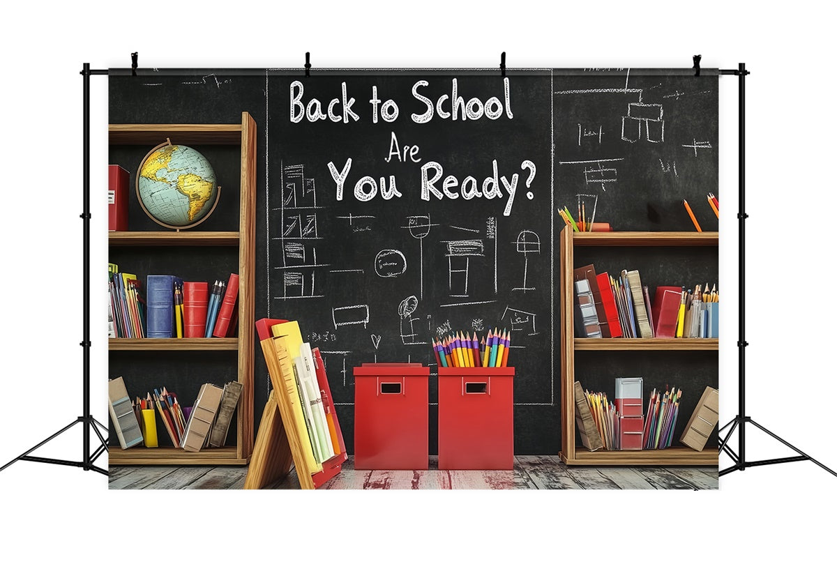 Chalkboard Photo Backdrop Study Shelf Sketch Backdrop LXX57-17