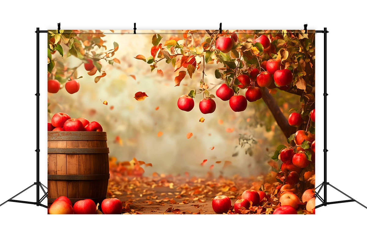 Autumn Backdrop Falling Leaves Apple Grove Backdrop LXX57-170