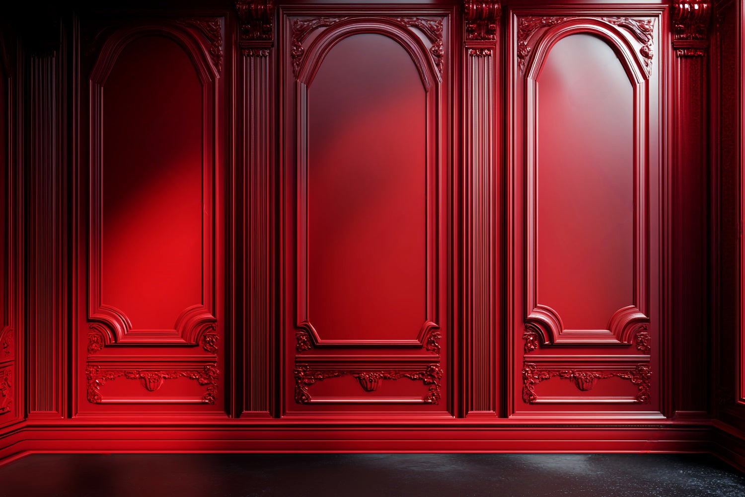 Vintage Wall Backdrop Classic Red Embossed Backdrop LXX57-186