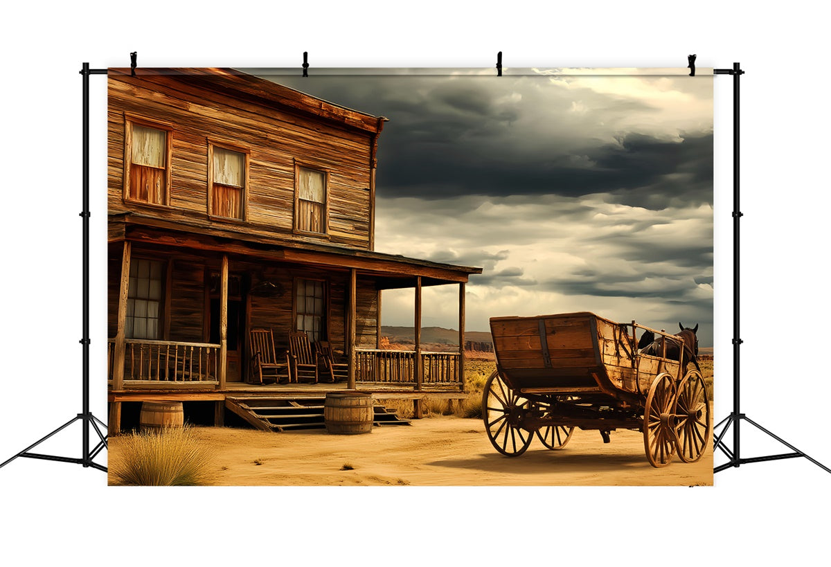 Vintage Photography Backdrop Western Desert Cabin Backdrop LXX57-187