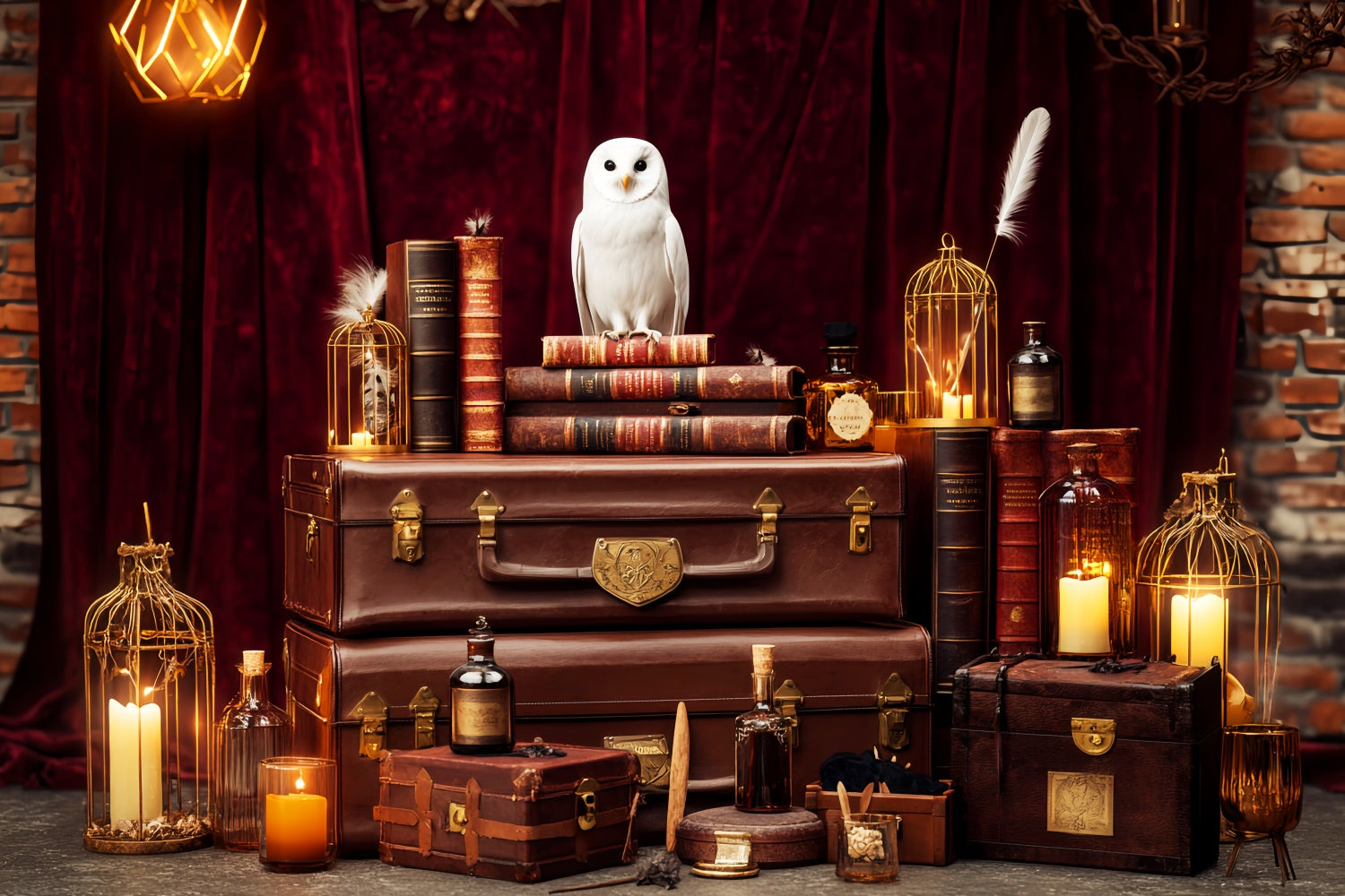 Retro Backdrop Mystical Owl Books Vintage Photo Backdrop LXX57-192