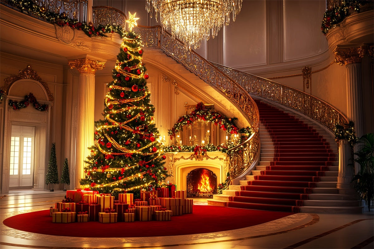 Vintage Backdrop Elegant Ballroom Christmas Backdrop LXX57-194