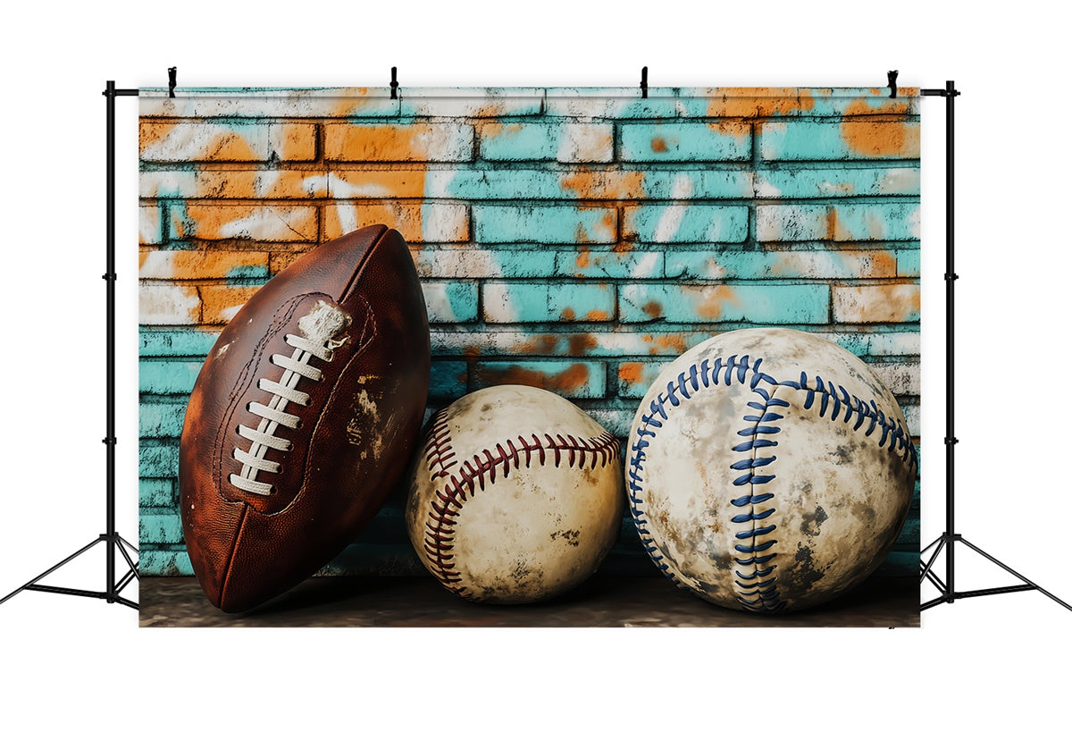 Vintage Photo Backdrop Brick Wall Urban Sports Backdrop LXX57-197
