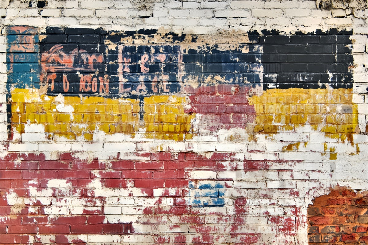 Vintage Wall Backdrop Urban Peel Fade Brick Wall Backdrop LXX57-198