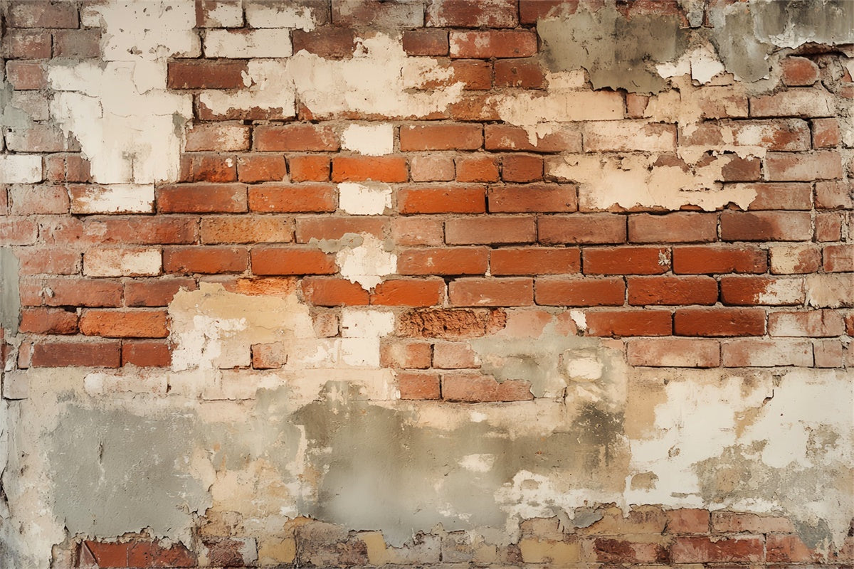Vintage Wall Backdrop Rustic Peeling Brick Backdrop LXX57-199