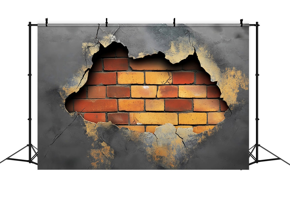 Vintage Wall Backdrop Cracked Concrete Brick Backdrop LXX57-205