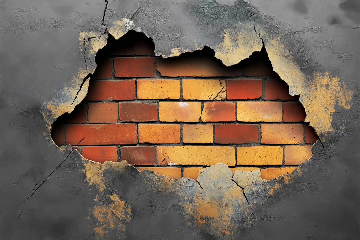 Vintage Wall Backdrop Cracked Concrete Brick Backdrop LXX57-205