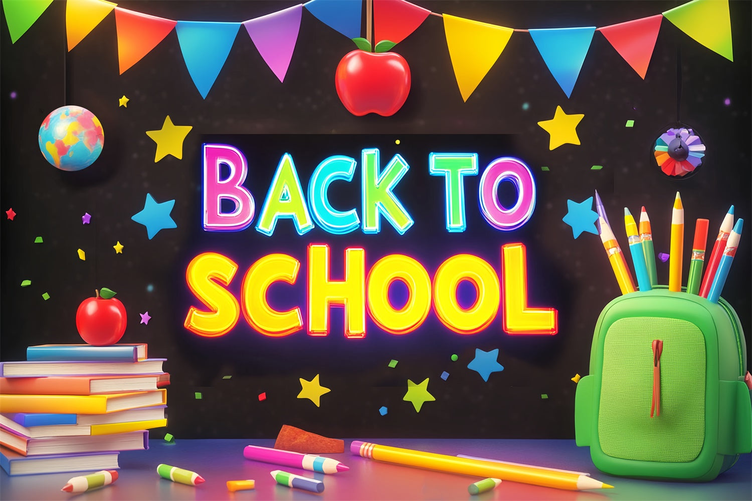 School Photo Backdrops Color Pop School Fun Backdrop LXX57-22