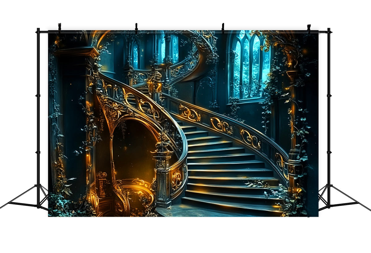 Antique Backdrop Golden Dream Stairwell Vintage Backdrops LXX57-225