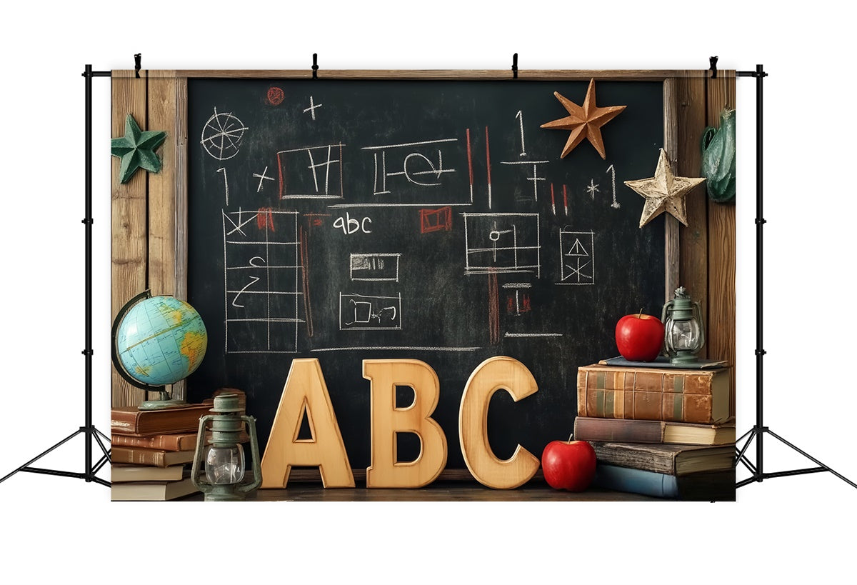 Chalkboard Photo Backdrop Wood Frame Classroom Backdrop LXX57-23
