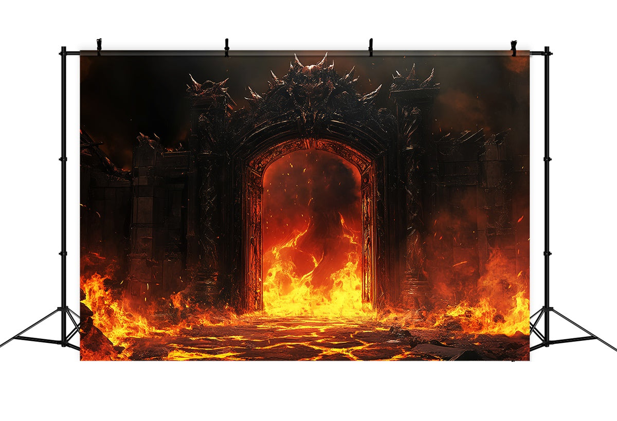 Vintage Photo Backdrops Cursed Flame Archway Backdrop LXX57-235