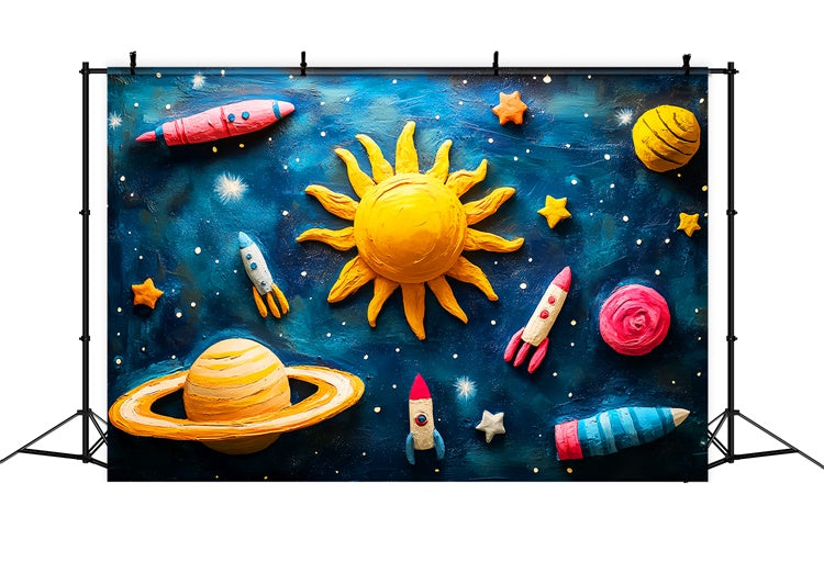 Back To School Photo Backdrop Clay Art Universe Backdrop LXX57-26