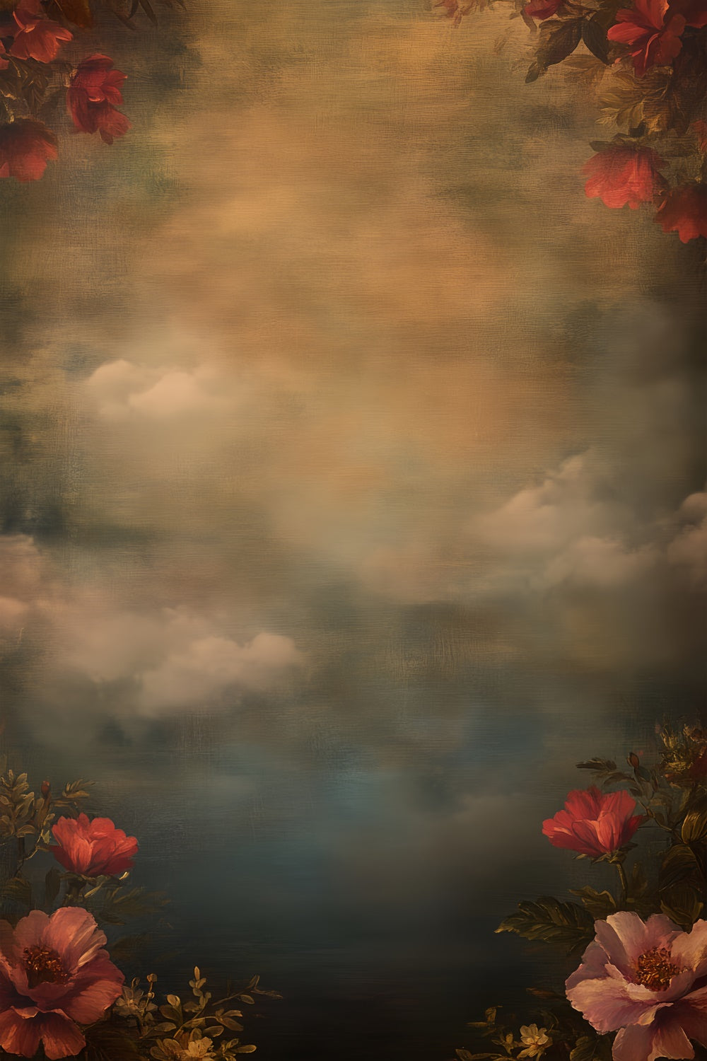 Portrait Photo Backdrop Baroque Petal Sky Video Backdrops LXX57-278