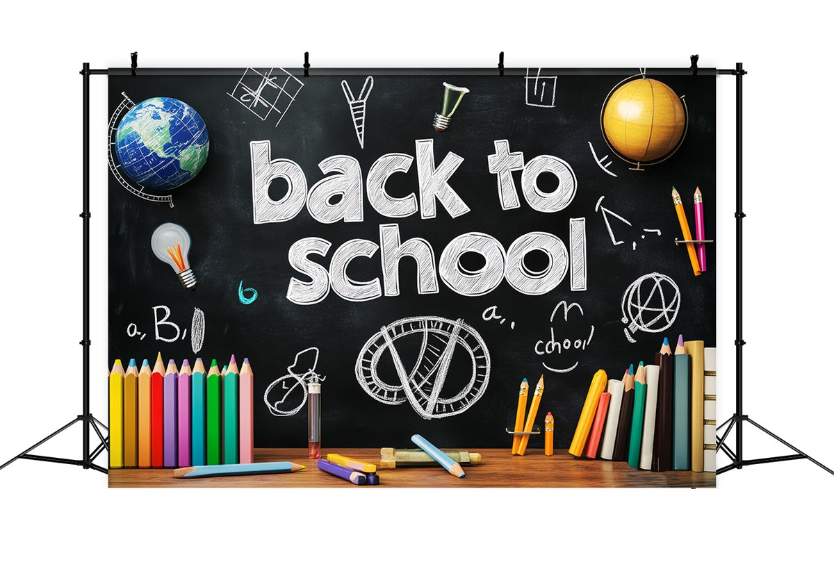 School Backdrop Chalk Sketch School Wall Backdrop LXX57-29