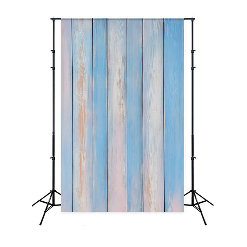 Wood Photo Backdrop Baby Blue Rustic Wall Backdrop LXX57-294