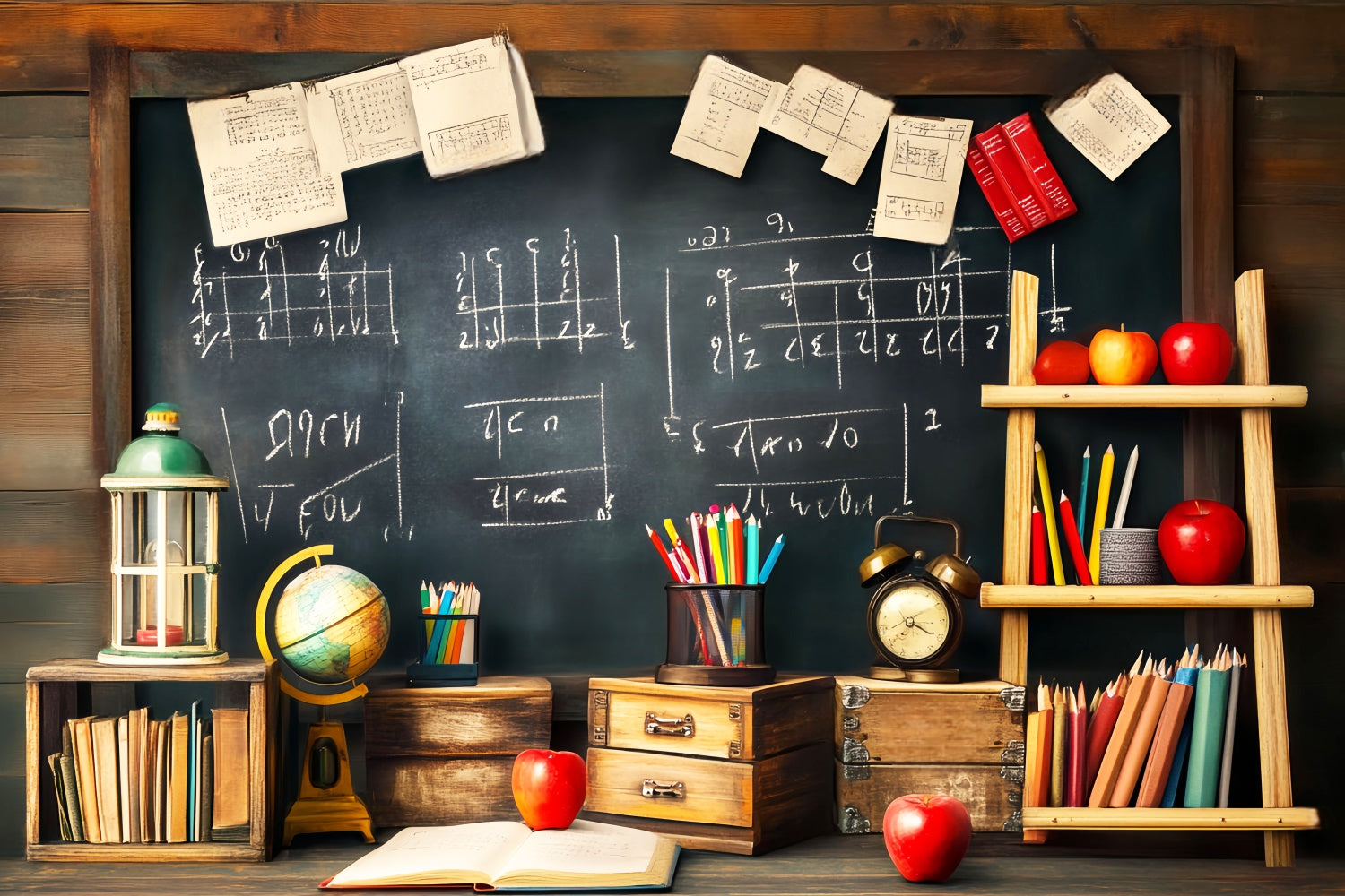 Chalkboard Backdrop Retro Classroom Study Vibe Backdrop LXX57-31