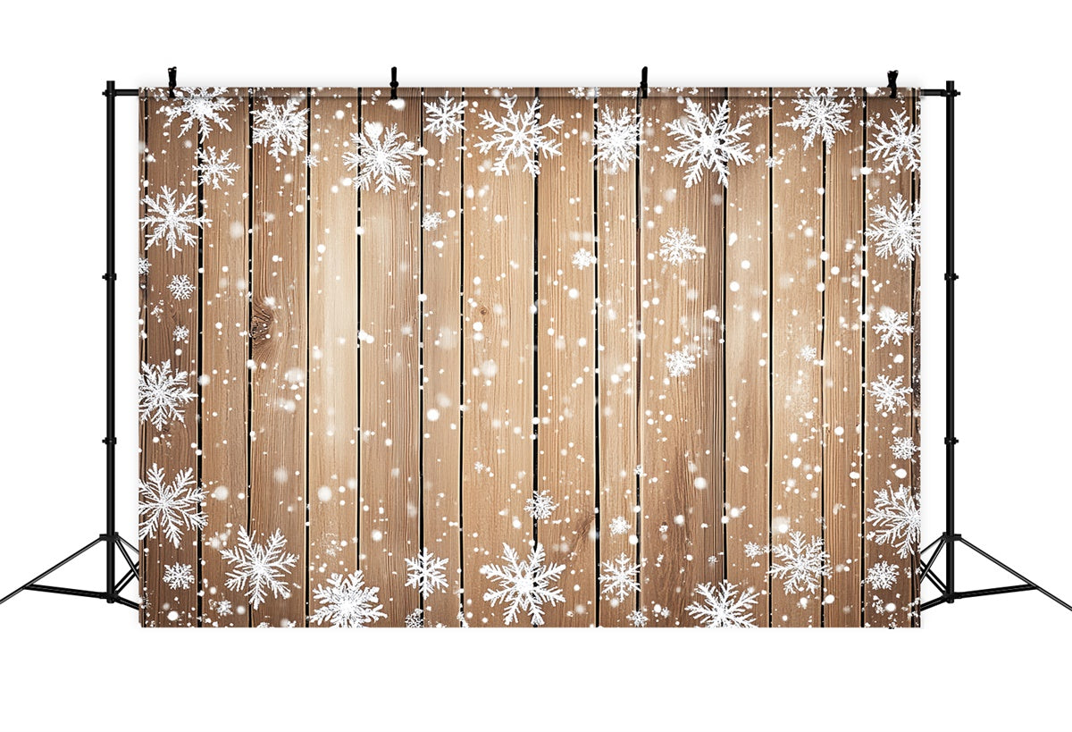 Wooden Backdrop Gentle Snow Rustic Backdrop LXX57-317