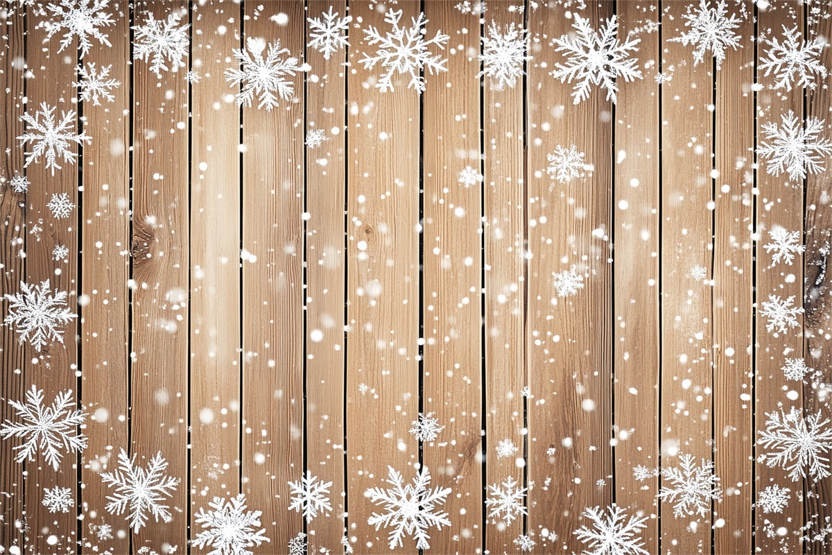 Wooden Backdrop Gentle Snow Rustic Backdrop LXX57-317