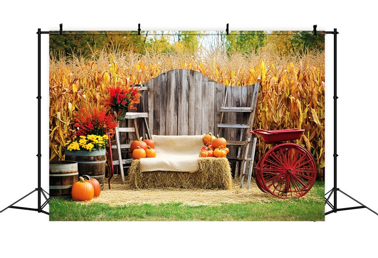 Thanksgiving Backdrop Ideas Cozy Corn Patch Porch Backdrop LXX57-321