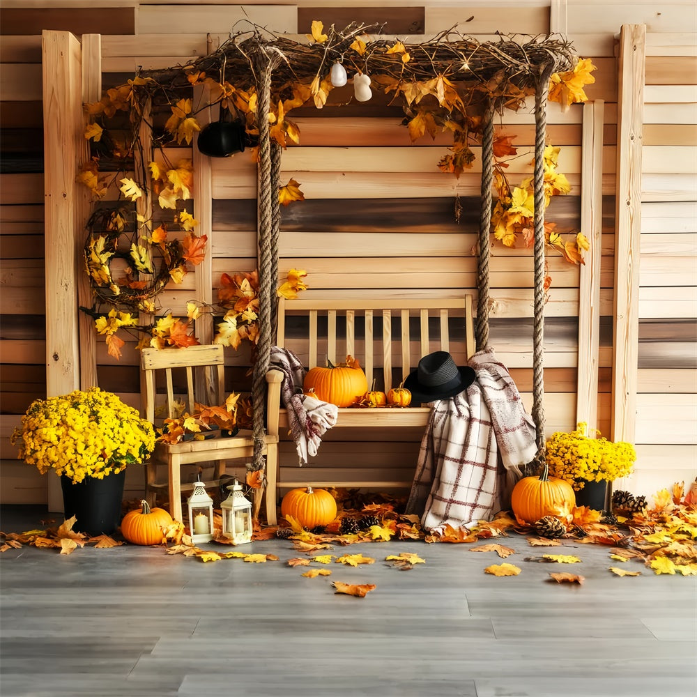 Thanksgiving Day Backdrop Bench Rustic Charm Fall Backdrop LXX57-346