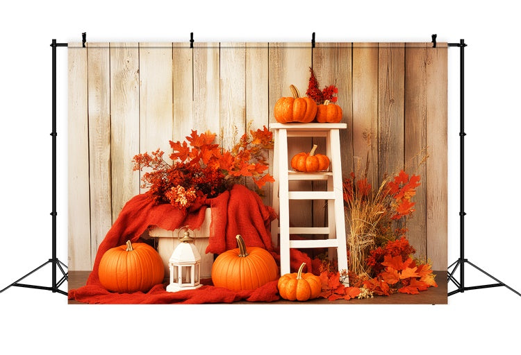 Backdrop Thanksgiving Rustic Harvest Ladder Wall Backdrop LXX57-347