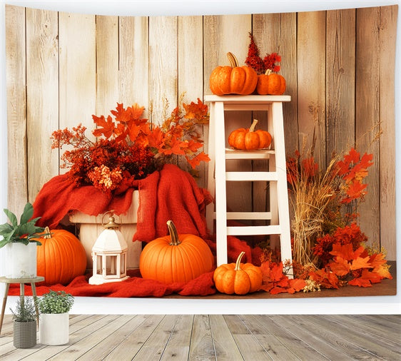 Backdrop Thanksgiving Rustic Harvest Ladder Wall Backdrop LXX57-347