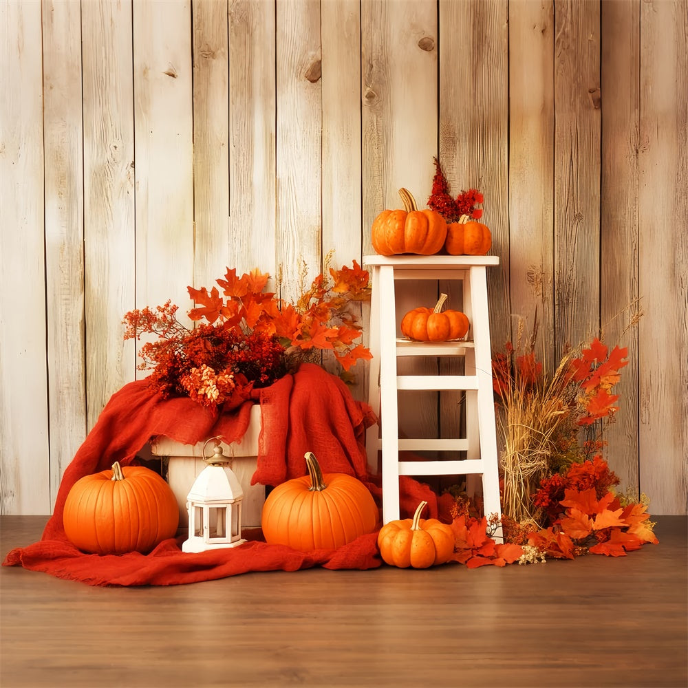 Backdrop Thanksgiving Rustic Harvest Ladder Wall Backdrop LXX57-347