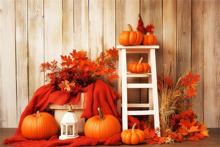 Backdrop Thanksgiving Rustic Harvest Ladder Wall Backdrop LXX57-347