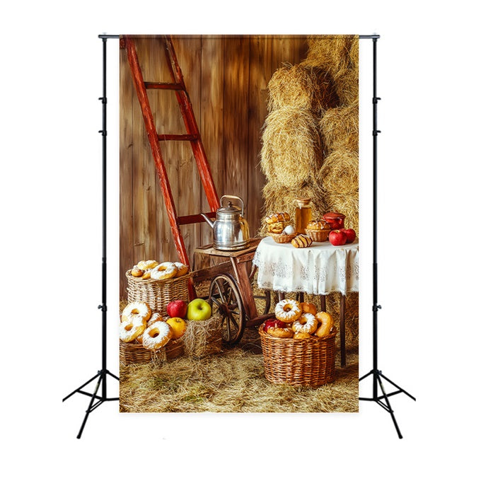 Happy Thanksgiving Backdrop Countryside Bread Feast Backdrop LXX57-357