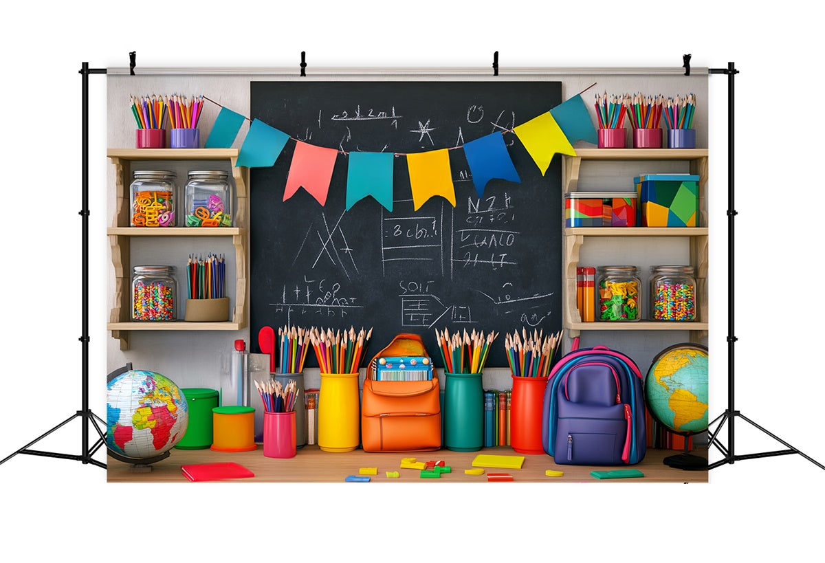 Back To School Backdrops Creative Desk Blackboard Backdrop LXX57-36