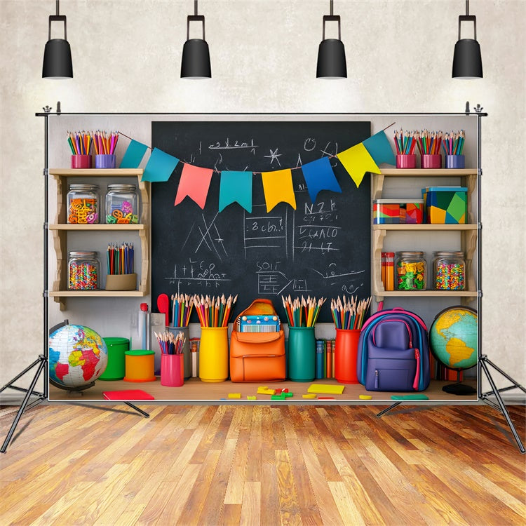 Back To School Backdrops Creative Desk Blackboard Backdrop LXX57-36