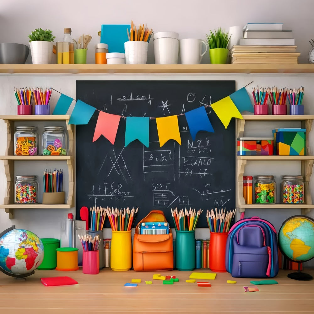 Back To School Backdrops Creative Desk Blackboard Backdrop LXX57-36