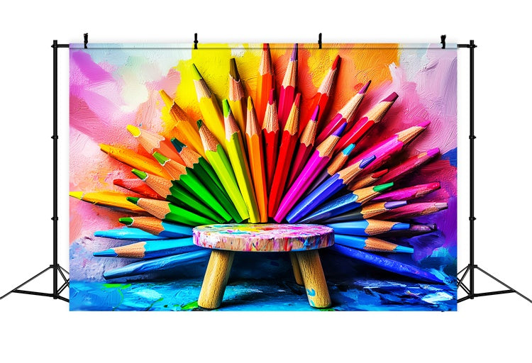 Back To School Photo Backdrop Pencil Creative Backdrop LXX57-37