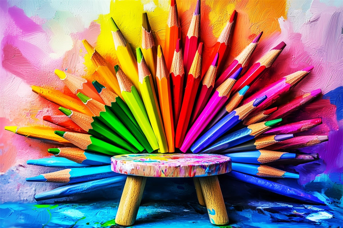 Back To School Photo Backdrop Pencil Creative Backdrop LXX57-37