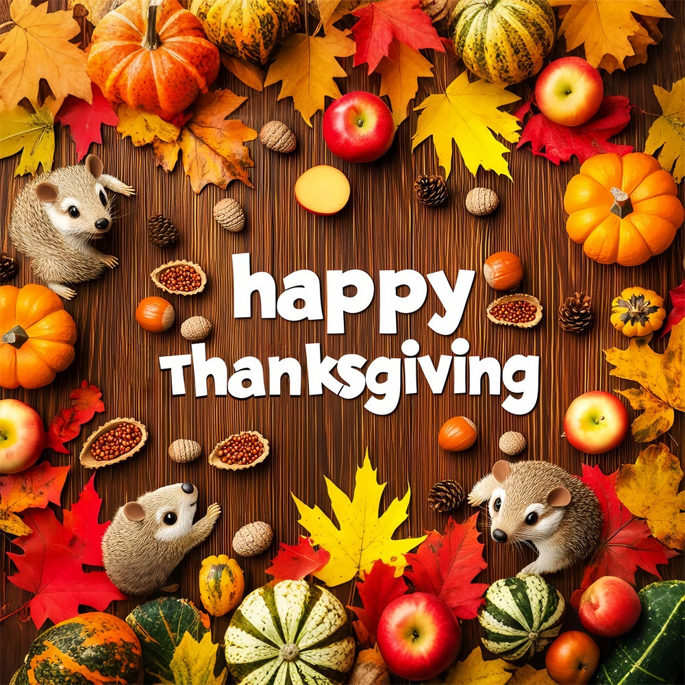 Thanksgiving Themed Backdrop Rustic Animal Scene Backdrop LXX57-370