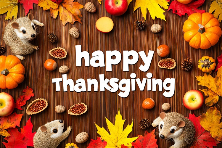 Thanksgiving Themed Backdrop Rustic Animal Scene Backdrop LXX57-370