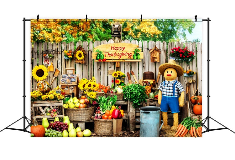 Thanksgiving Backdrop Ideas Scarecrow Fruit Stall Backdrop LXX57-371
