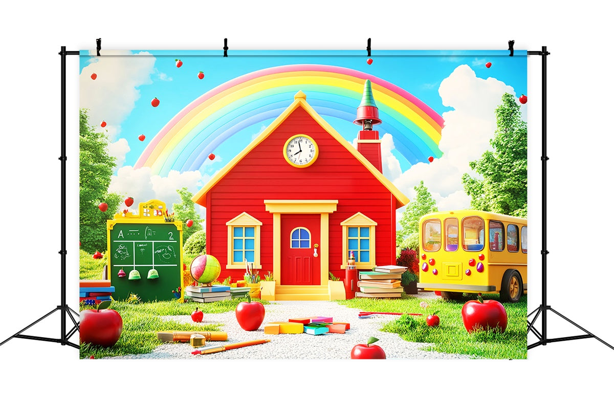 School Photo Backdrop Bright School Rainbow Backdrop LXX57-38