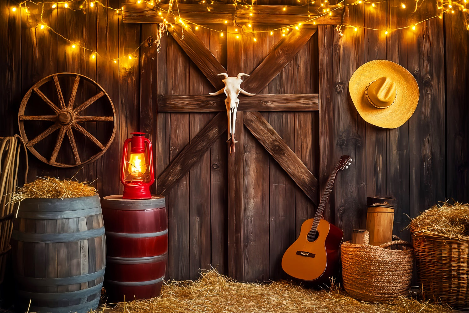 Barn Wood Backdrop Western Barn Glow Backdrop LXX57-384