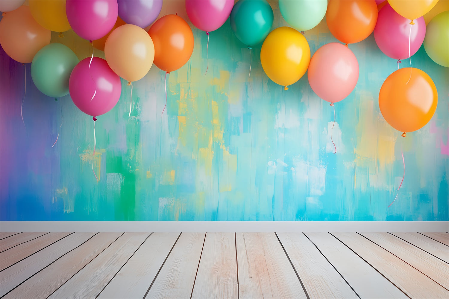 Back To School Backdrop Bright Balloons Study Backdrop LXX57-39